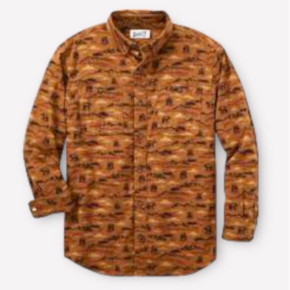 Duluth Free Swingin' Flannel Untucked Shirt Bourbon Brown Bears NWT Large Tall - Picture 1 of 6